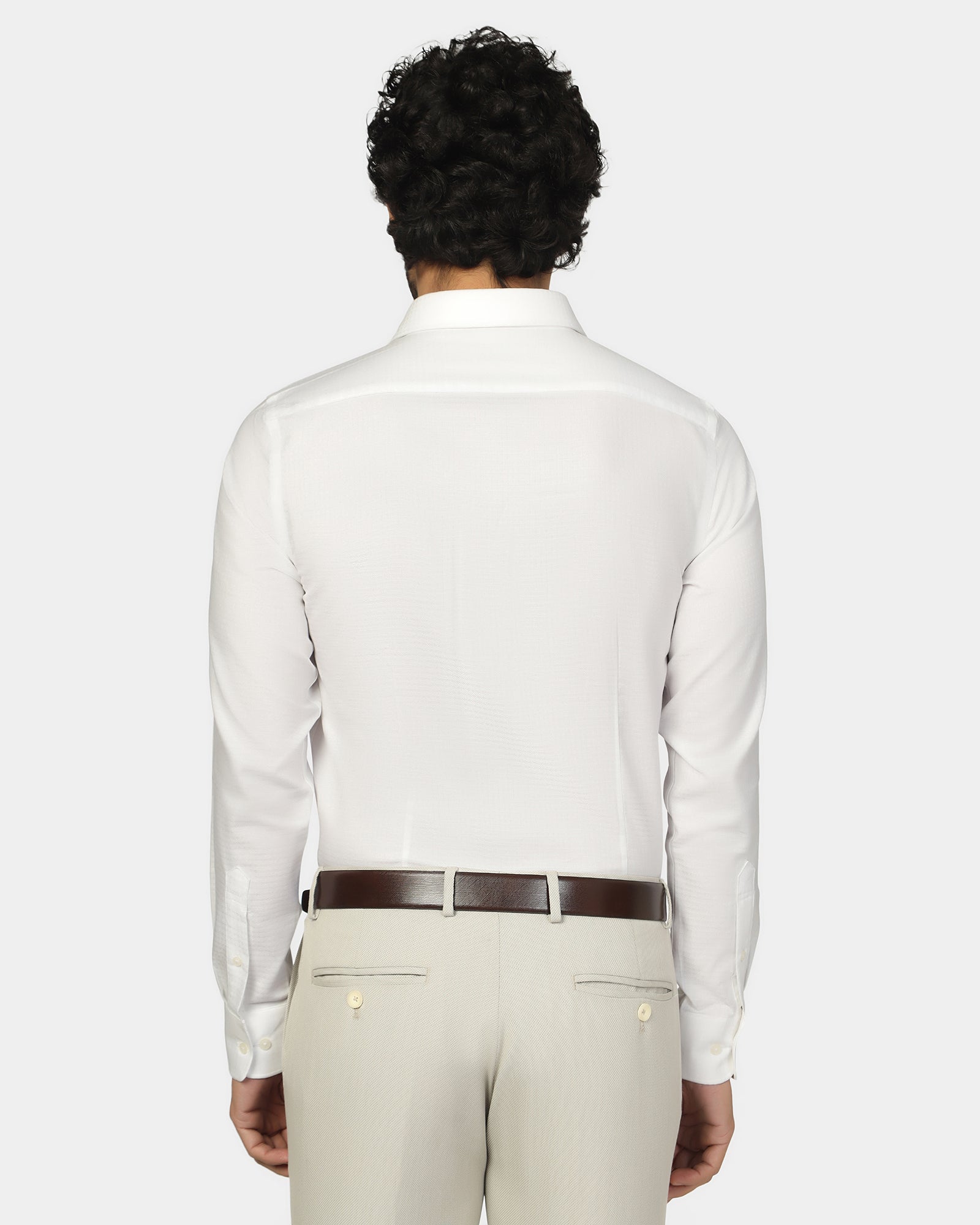 Formal Super White Textured Shirt - Reno