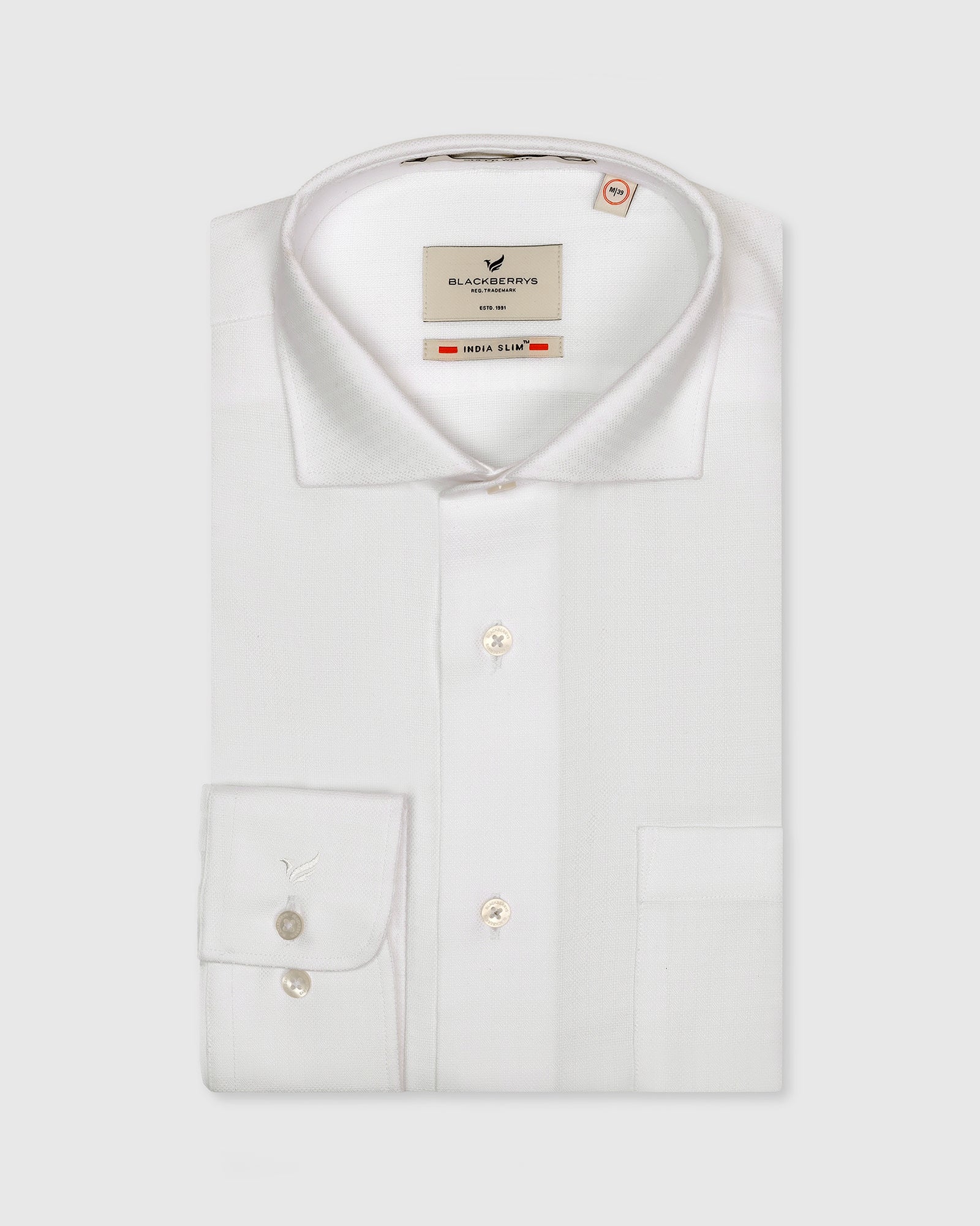Formal Super White Textured Shirt - Reno