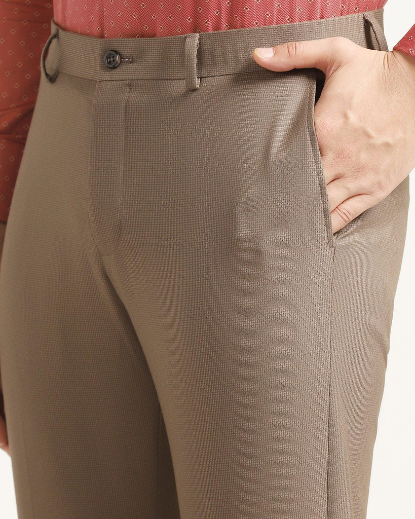 Slim Comfort B-95 Formal Brown Textured Trouser - Lee