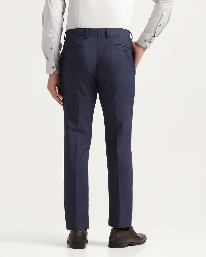 Slim Fit B-91 Formal Navy Textured Trouser - Texa