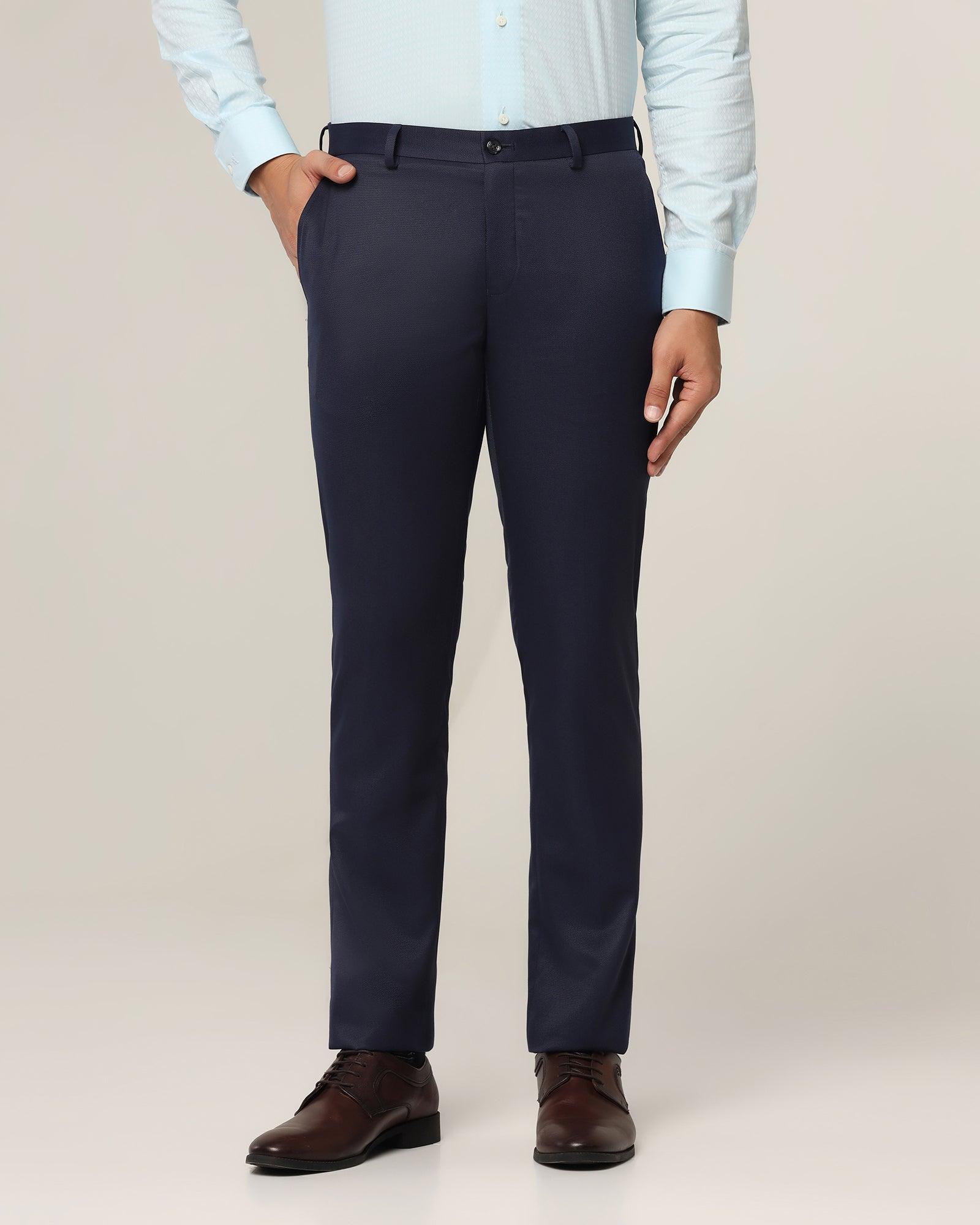 Slim Comfort B-95 Formal Navy Textured Trouser - Jim