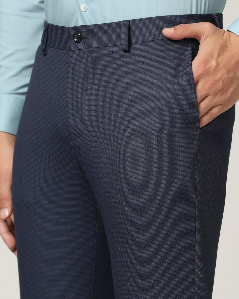 Slim Comfort B-95 Formal Navy Textured Trouser - Lee