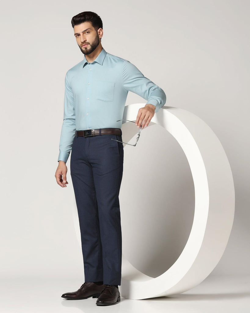 Slim Comfort B-95 Formal Navy Textured Trouser - Lee