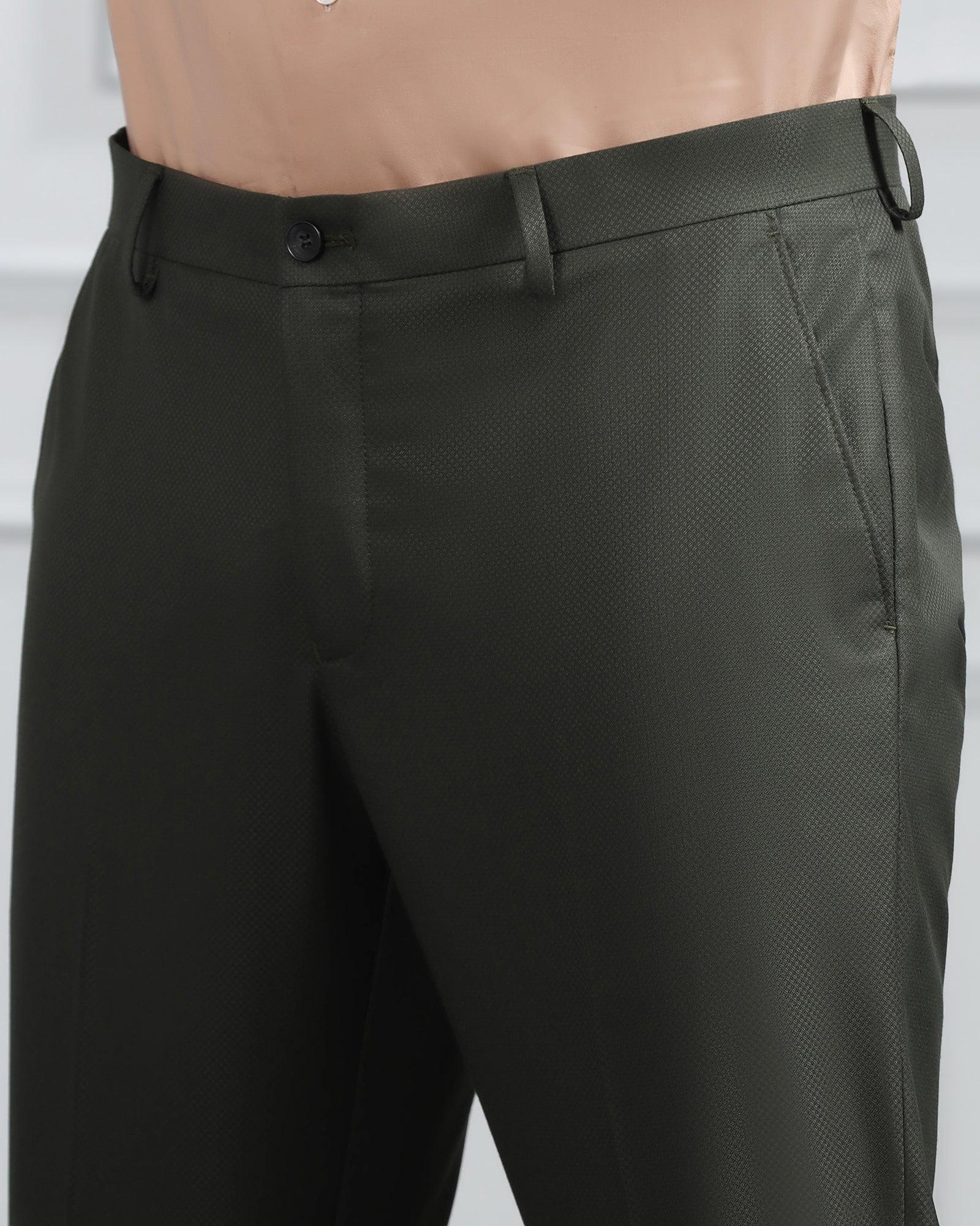 Two Piece Dark Green Textured Formal Suit - Valcon - Blackberrys