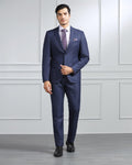 Two Piece Navy Textured Formal Suit - Valcon - Blackberrys