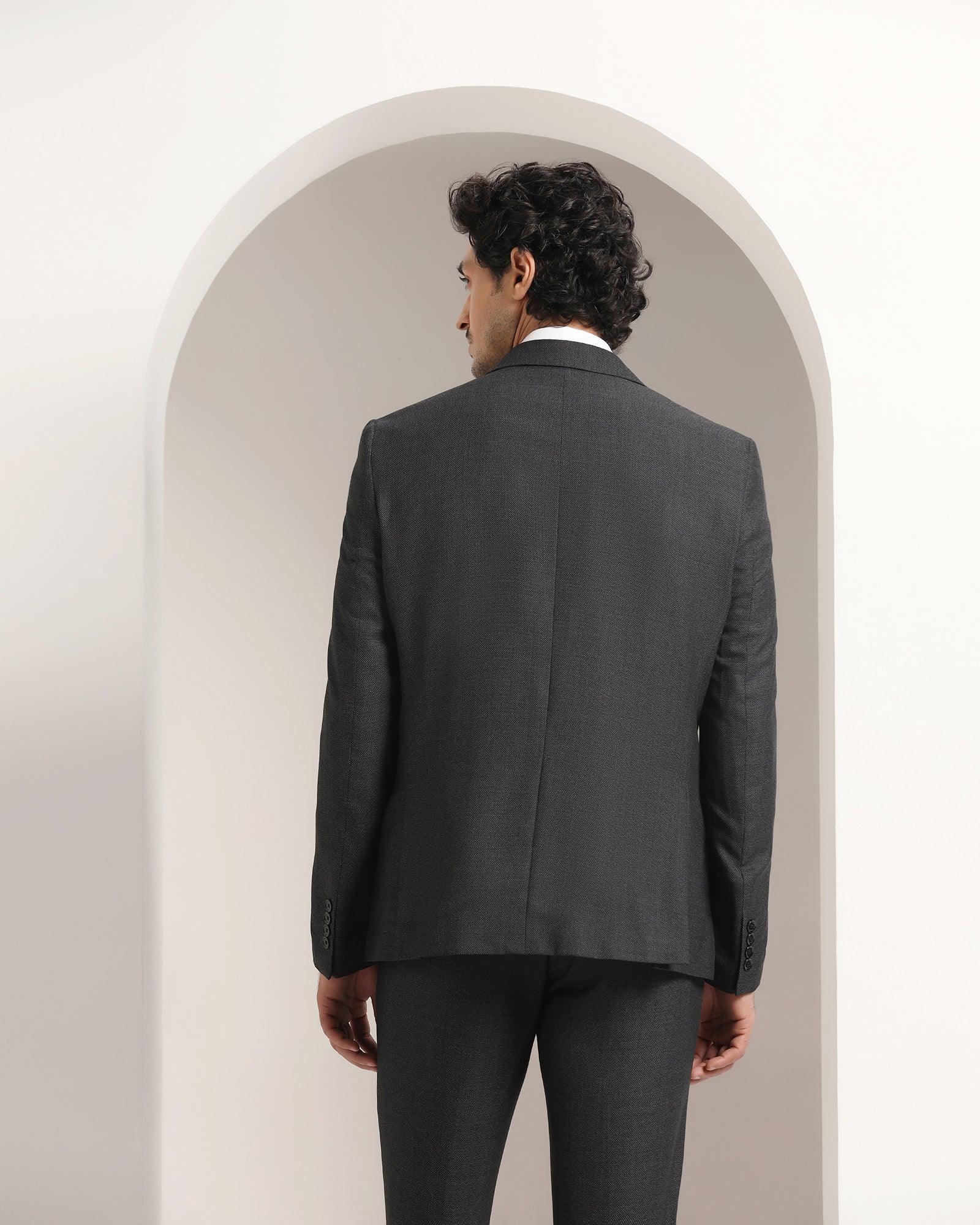 Three Piece Charcoal Textured Formal Suit Reddit