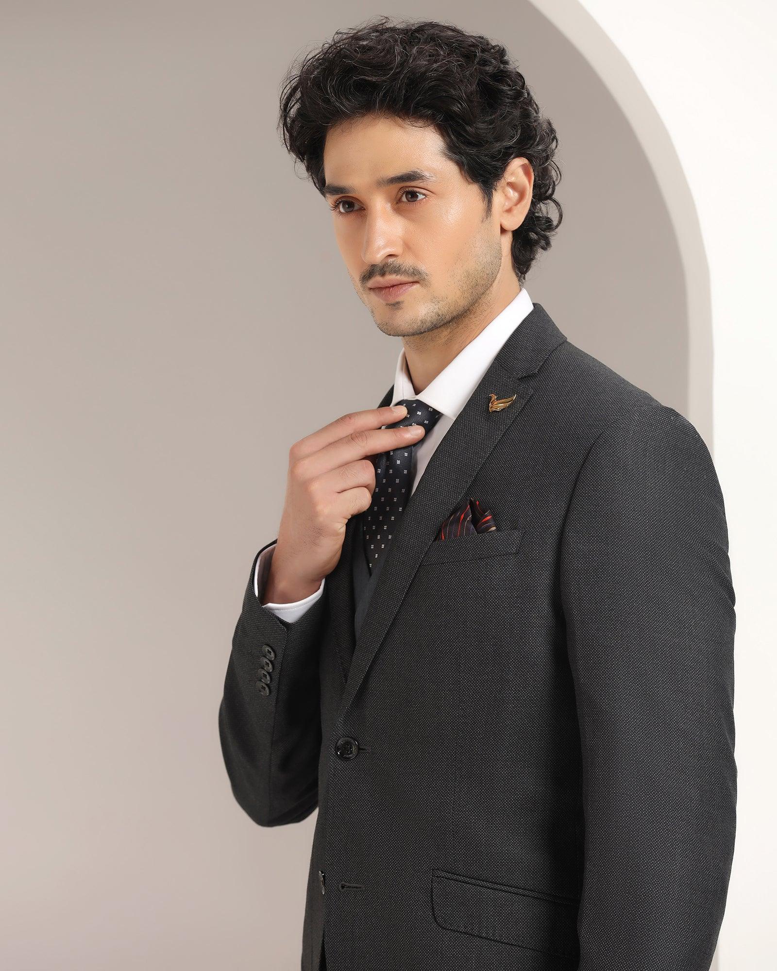 Three Piece Charcoal Textured Formal Suit Reddit