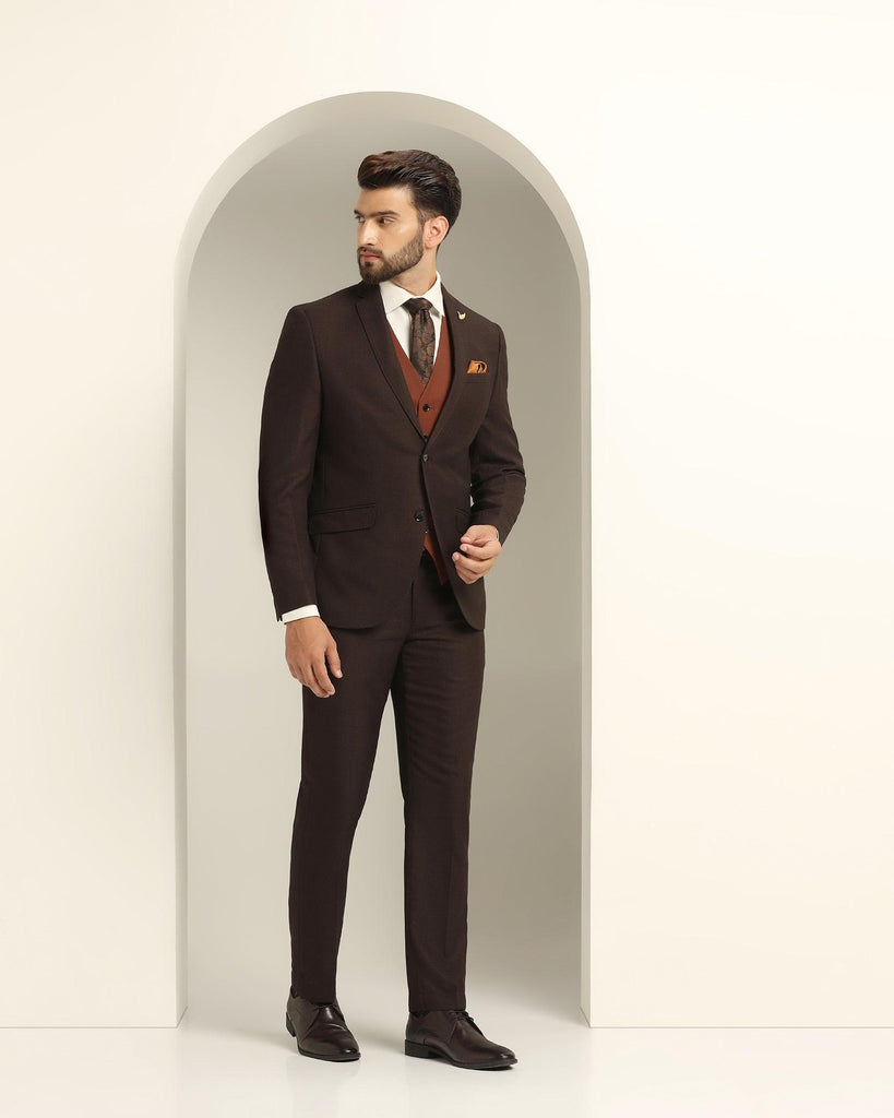 Three Piece Wine Textured Formal Suit - Reddit