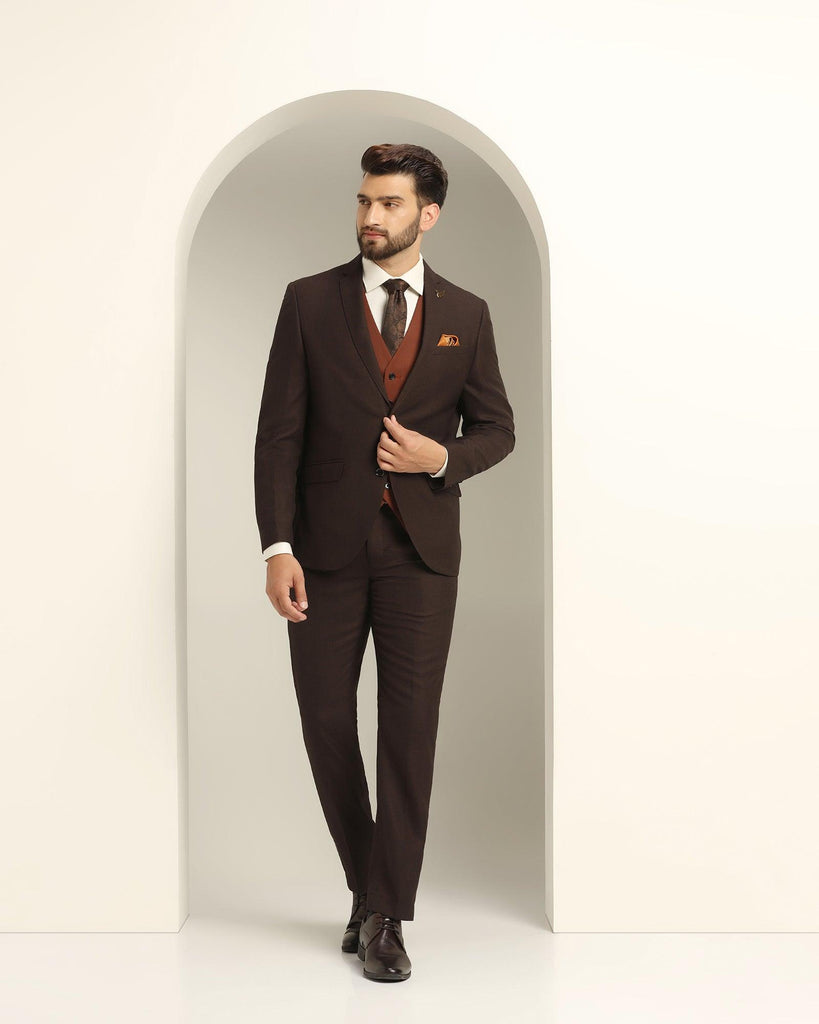 Three Piece Wine Textured Formal Suit - Reddit