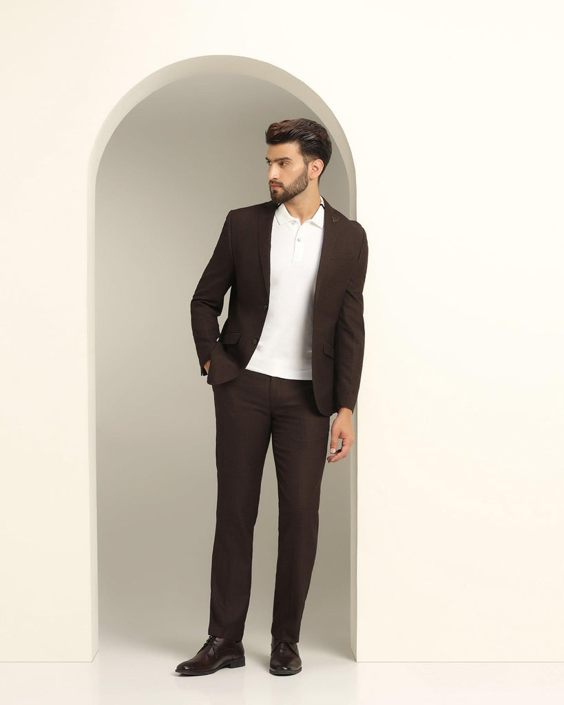 Three Piece Wine Textured Formal Suit - Reddit