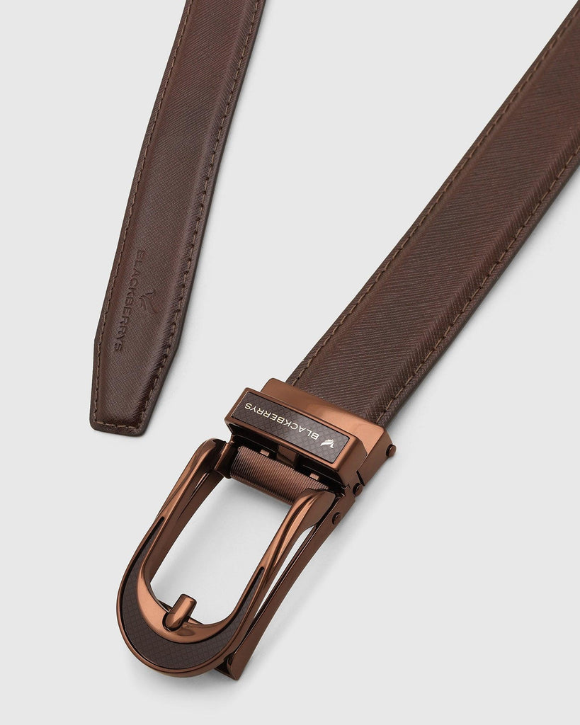 Must Haves Leather Brown Textured Belt - New Galenia