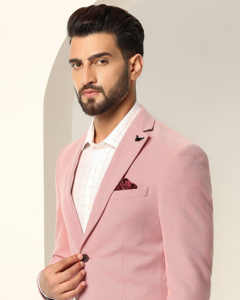 Casual Pink Textured Blazer - Ben