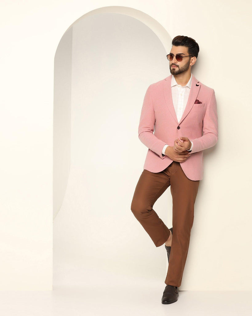 Casual Pink Textured Blazer - Ben