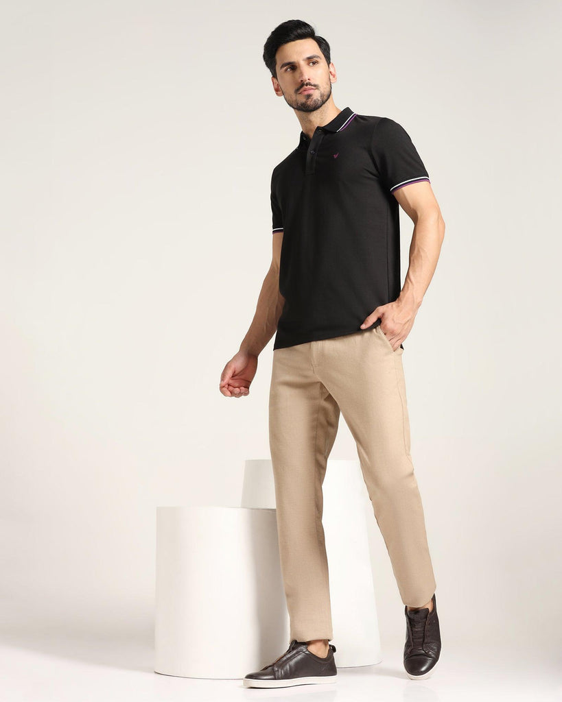 Slim Fit B-91 Casual Beige Textured Khakis - Canopi