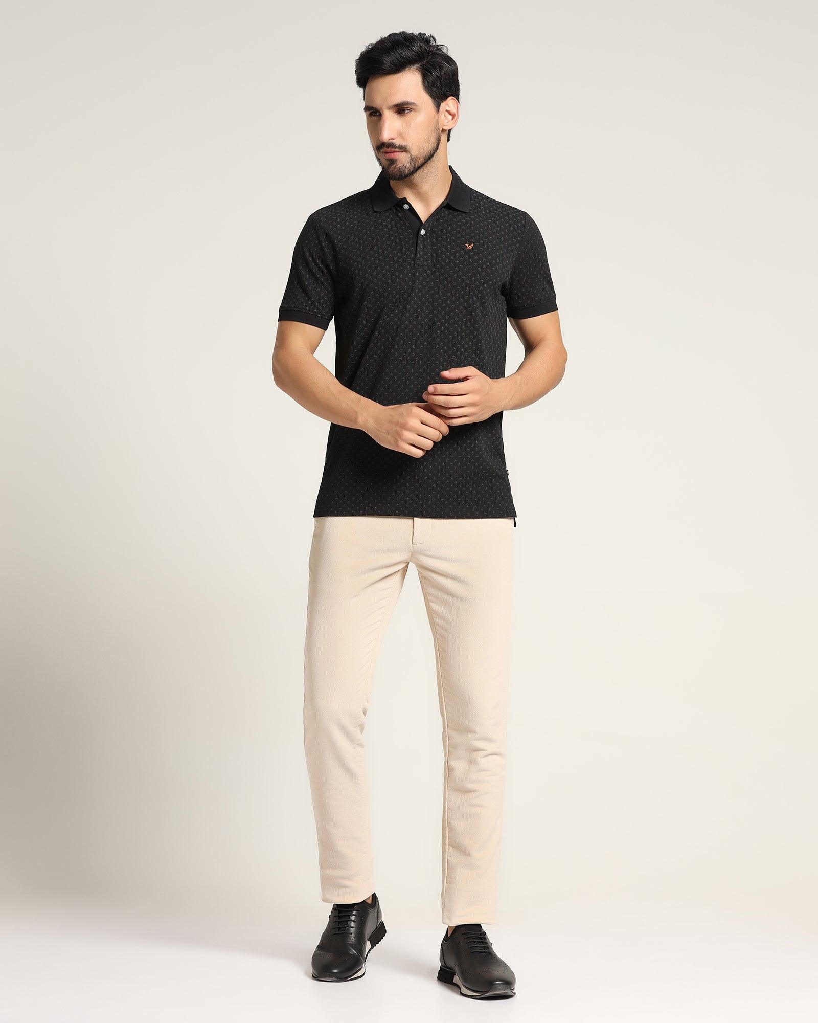 Textured Casual Khakis In Beige B-95 (Moon) - Blackberrys