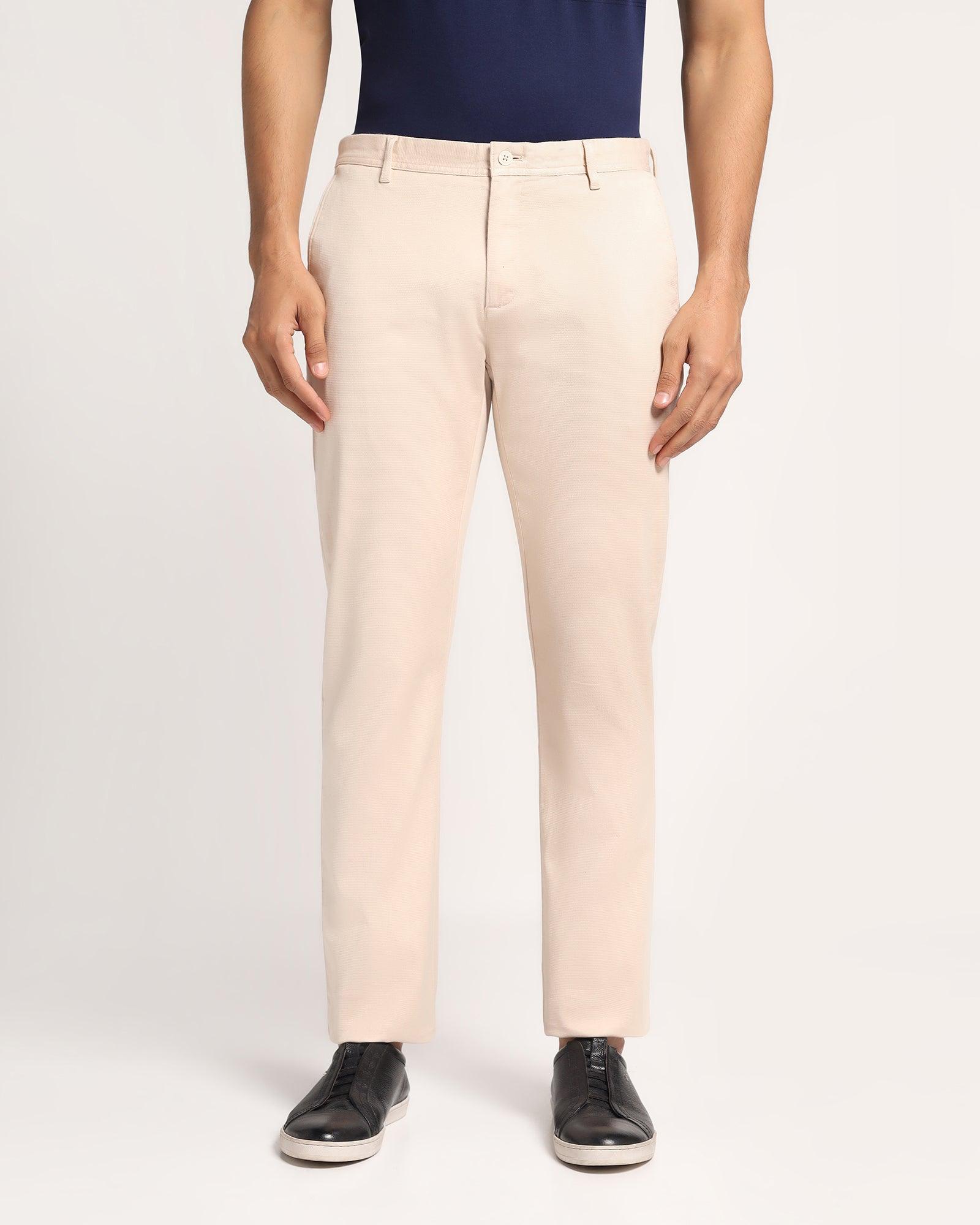 Slim Comfort B95 Casual Beige Textured Khakis Prom