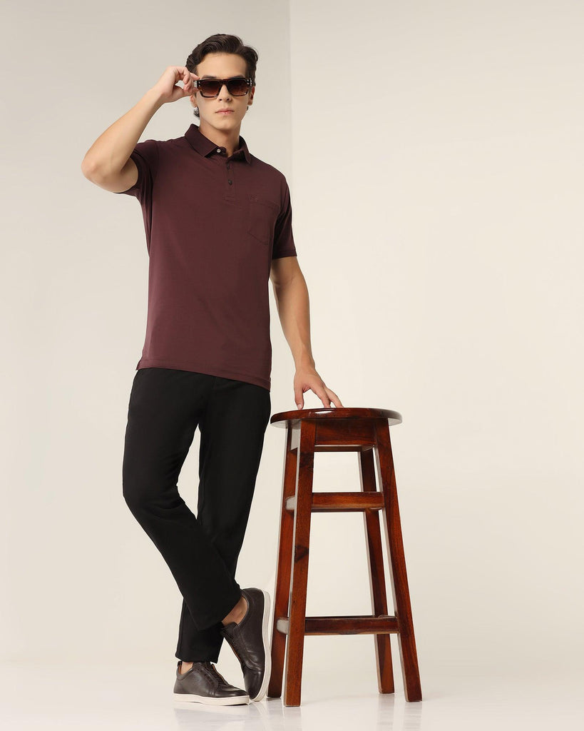 Straight B-90 Casual Black Textured Khakis - Altus