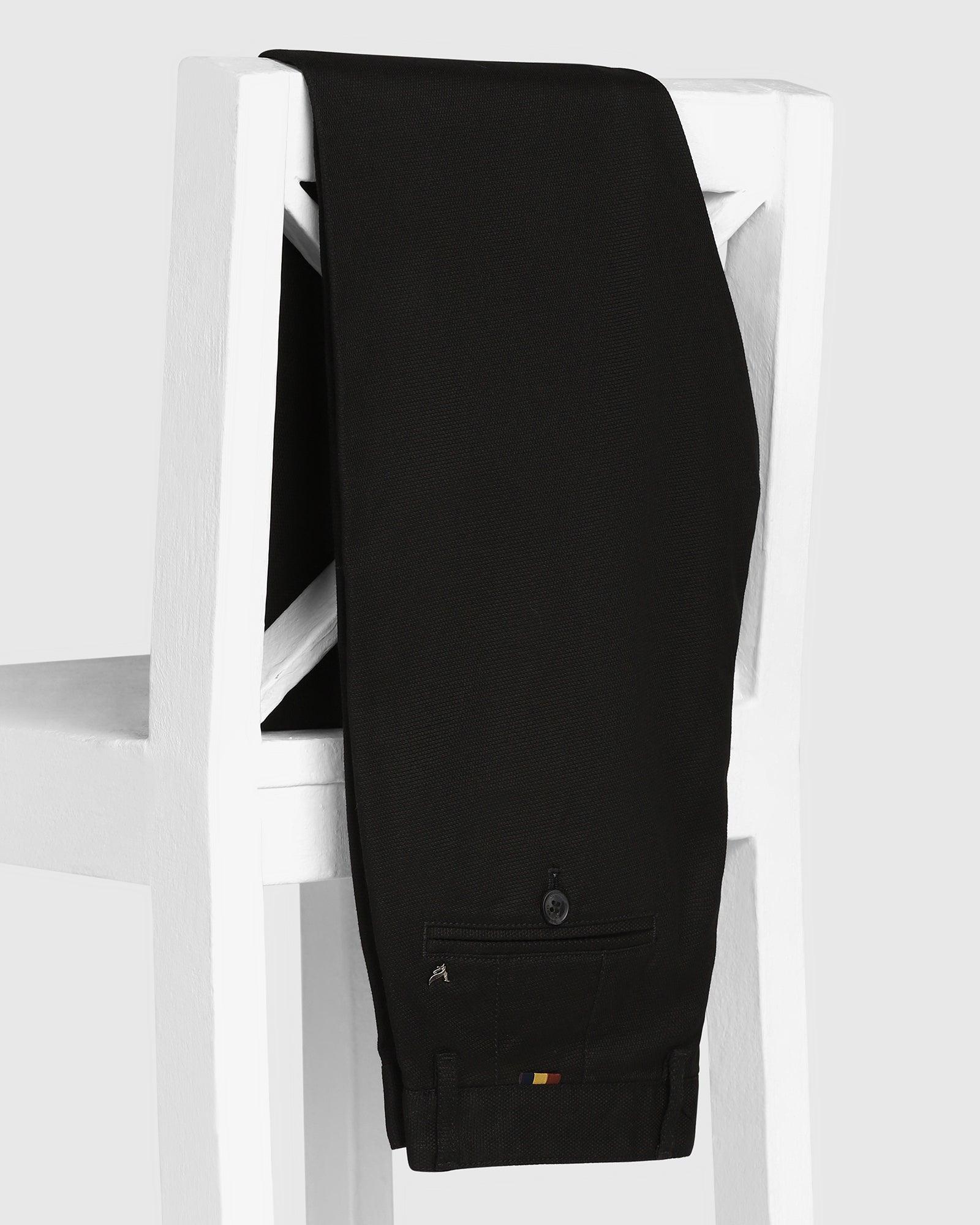 Textured Casual Khakis In Black B-91 (Altus) - Blackberrys