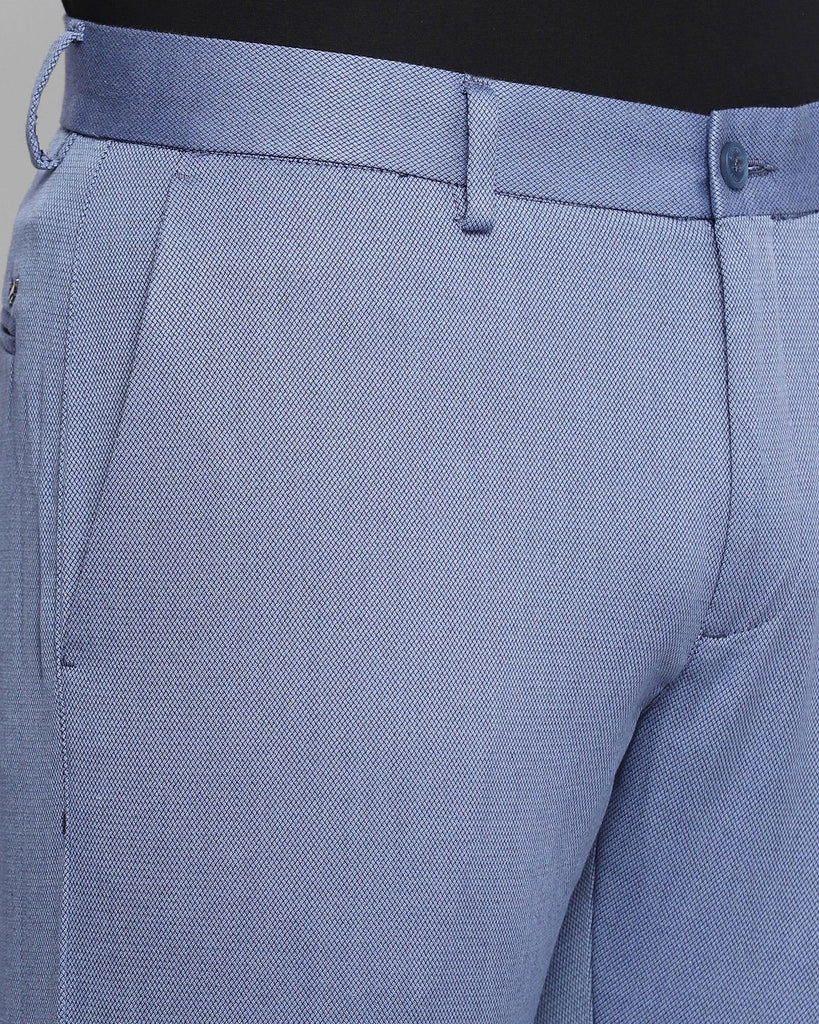Casual Blue Textured Khakis - Eri