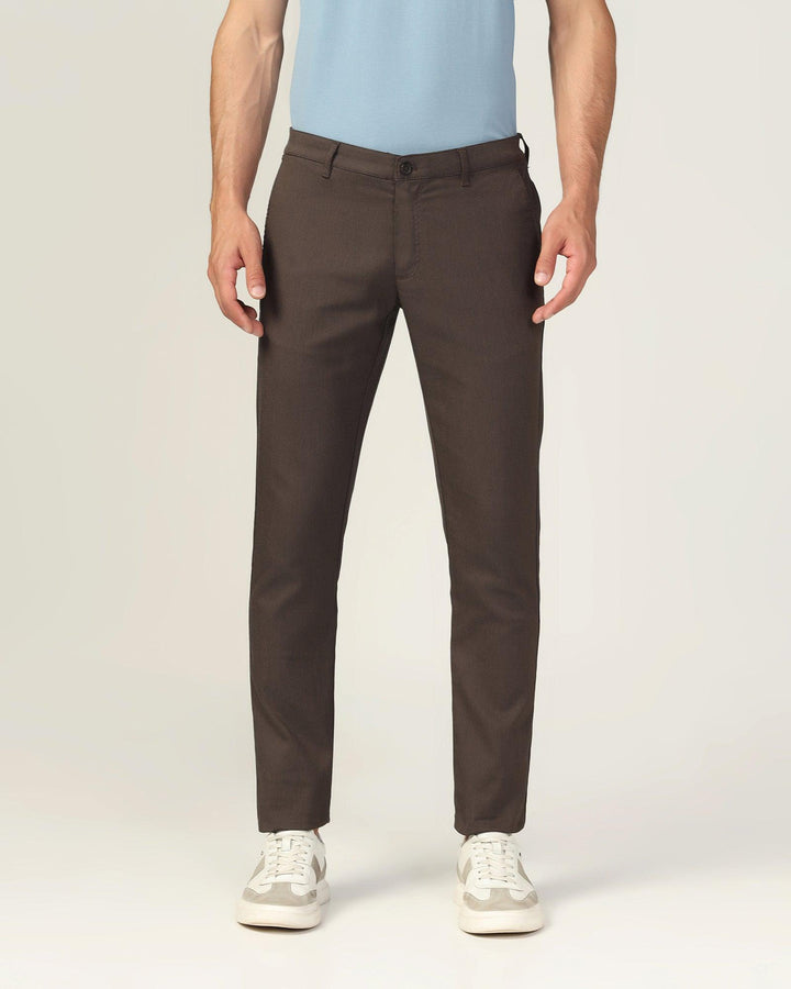 Slim Fit B-91 Casual Brown Textured Khakis - Canopi