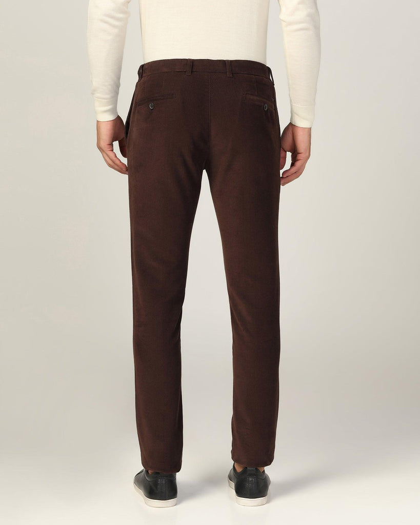 Slim Fit B-91 Casual Brown Textured Khakis - Shelter