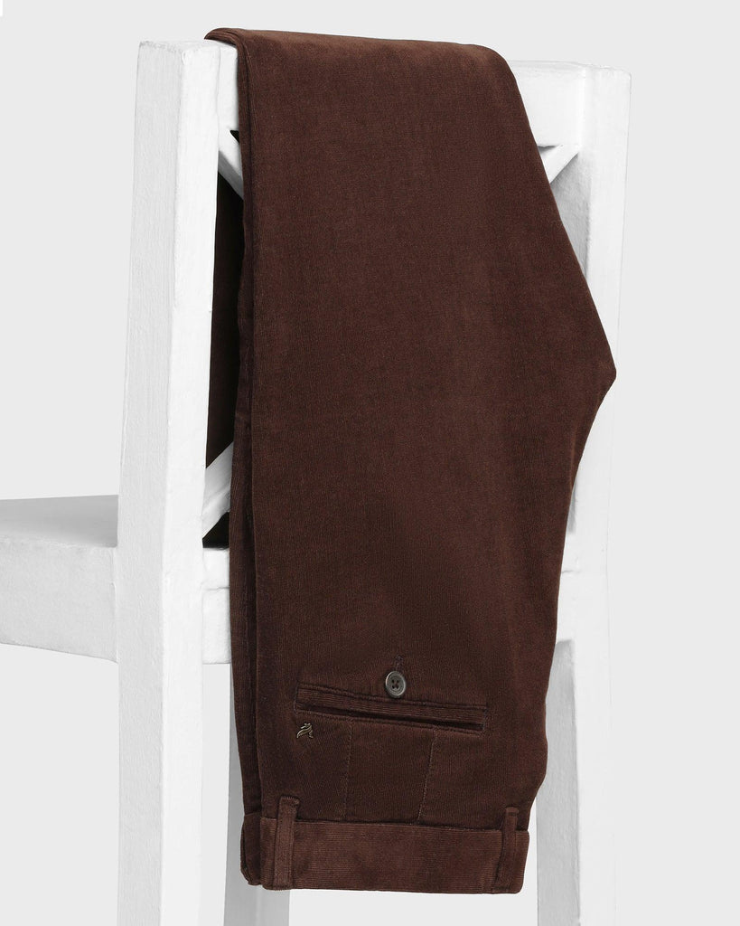 Slim Fit B-91 Casual Brown Textured Khakis - Shelter