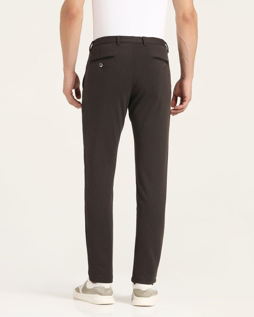 Super Slim Phoenix Casual Brown Textured Khakis - Joffrey