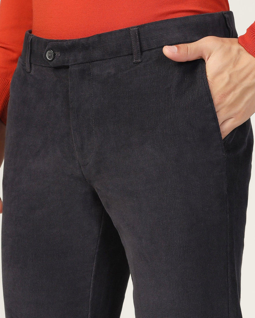 Slim Fit B-91 Casual Charcoal Textured Khakis - Shelter