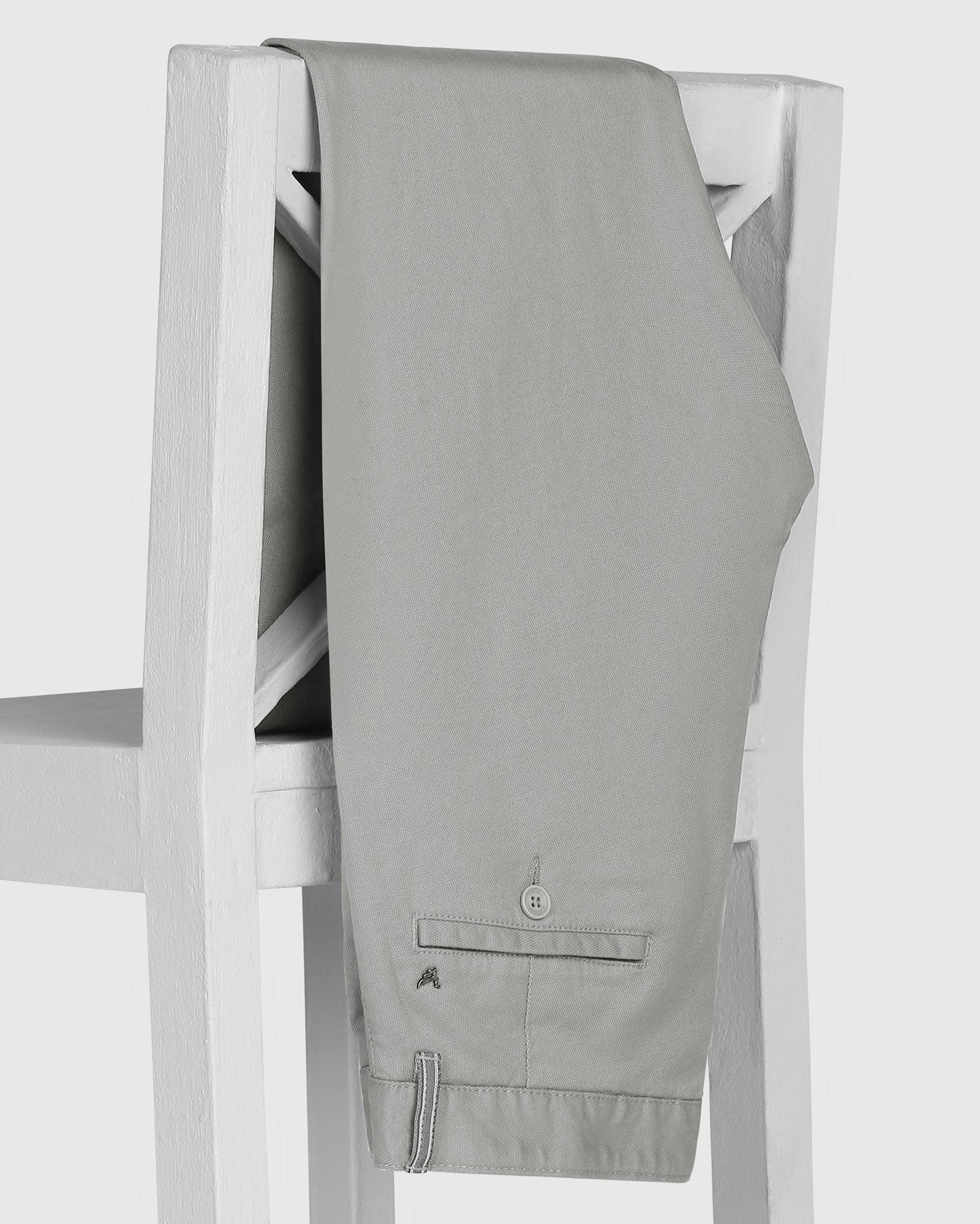Slim Fit B-91 Casual Grey Textured Khakis - Duncan