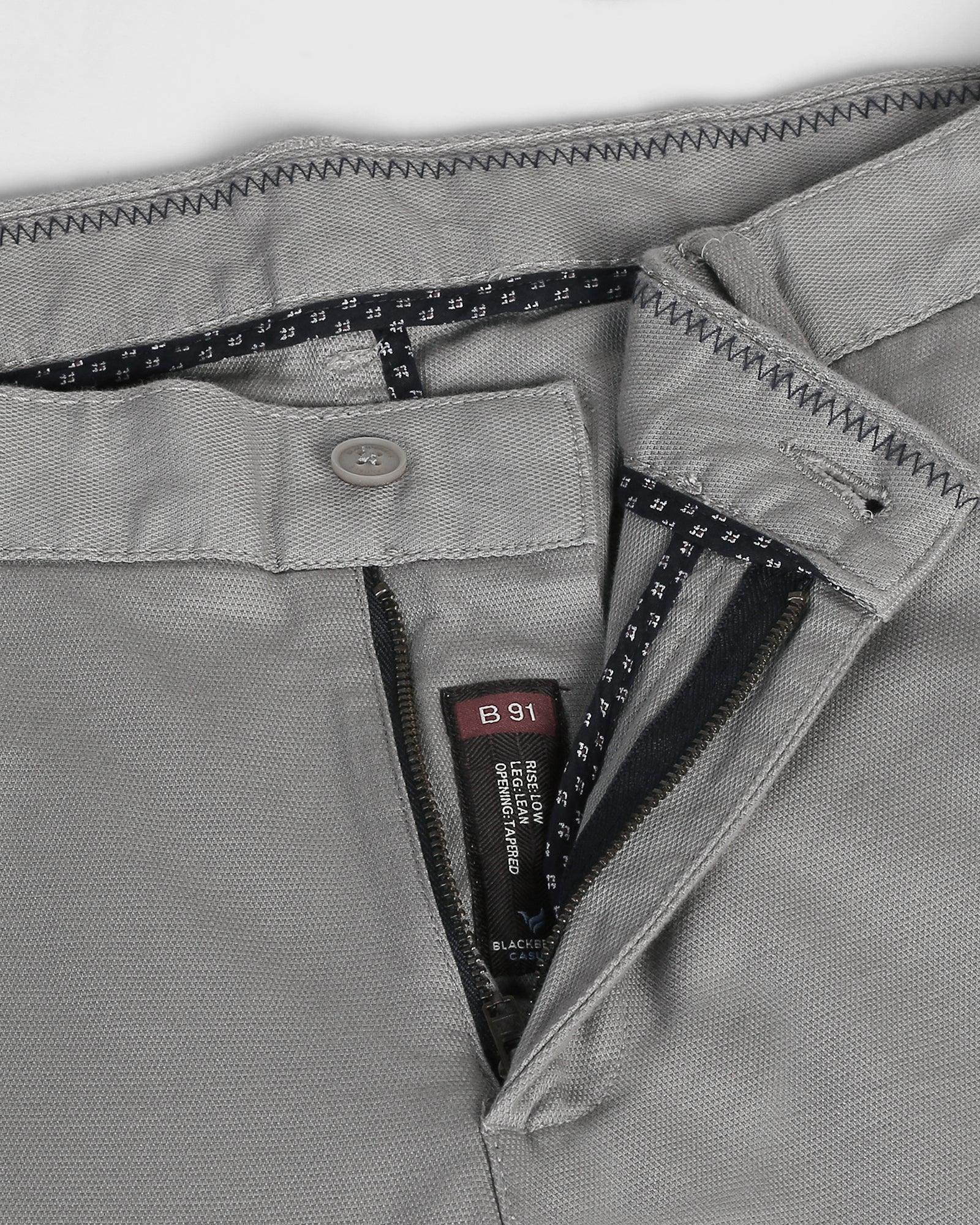 Slim Fit B-91 Casual Grey Textured Khakis - Duncan