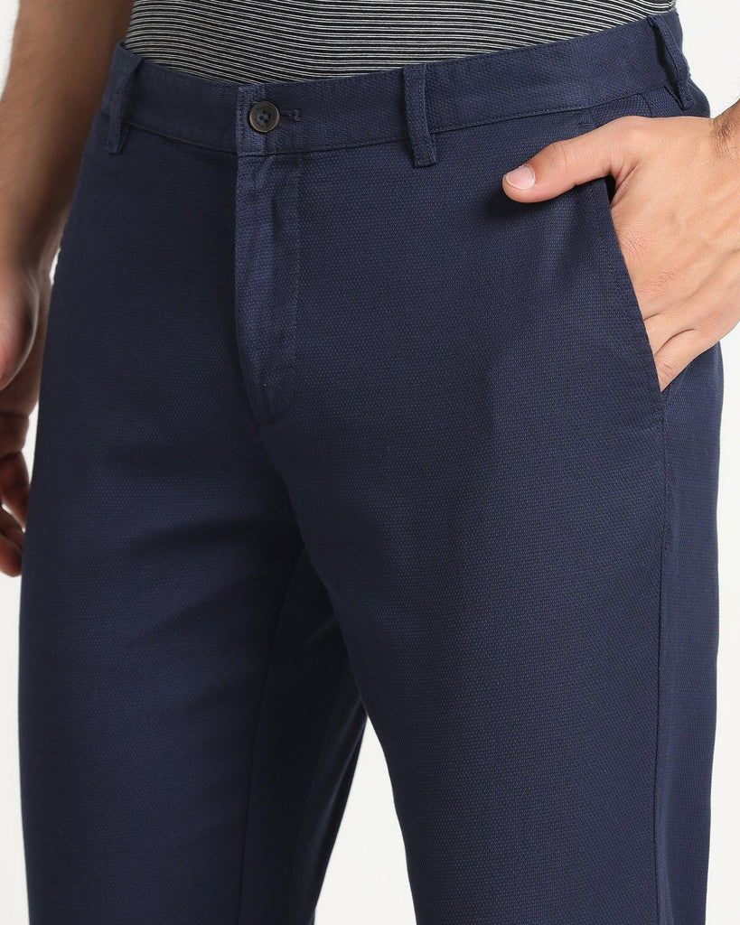 Slim Comfort B-95 Casual Navy Textured Khakis - Charles