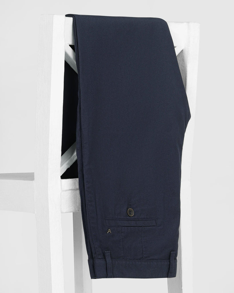 Slim Comfort B-95 Casual Navy Textured Khakis - Charles