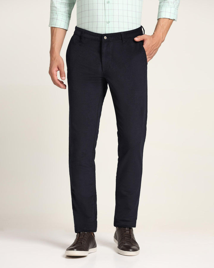 Slim Comfort B-95 Casual Navy Textured Khakis - Moon