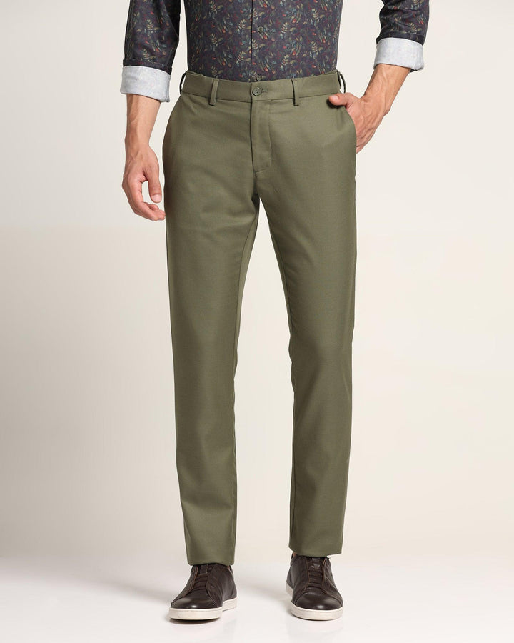 Temp Tech Slim Comfort B-95 Casual Olive Textured Khakis - Clare