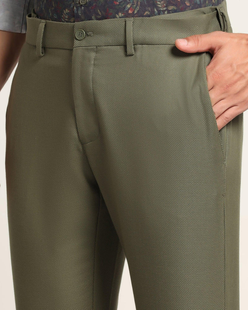 Temp Tech Slim Comfort B-95 Casual Olive Textured Khakis - Clare