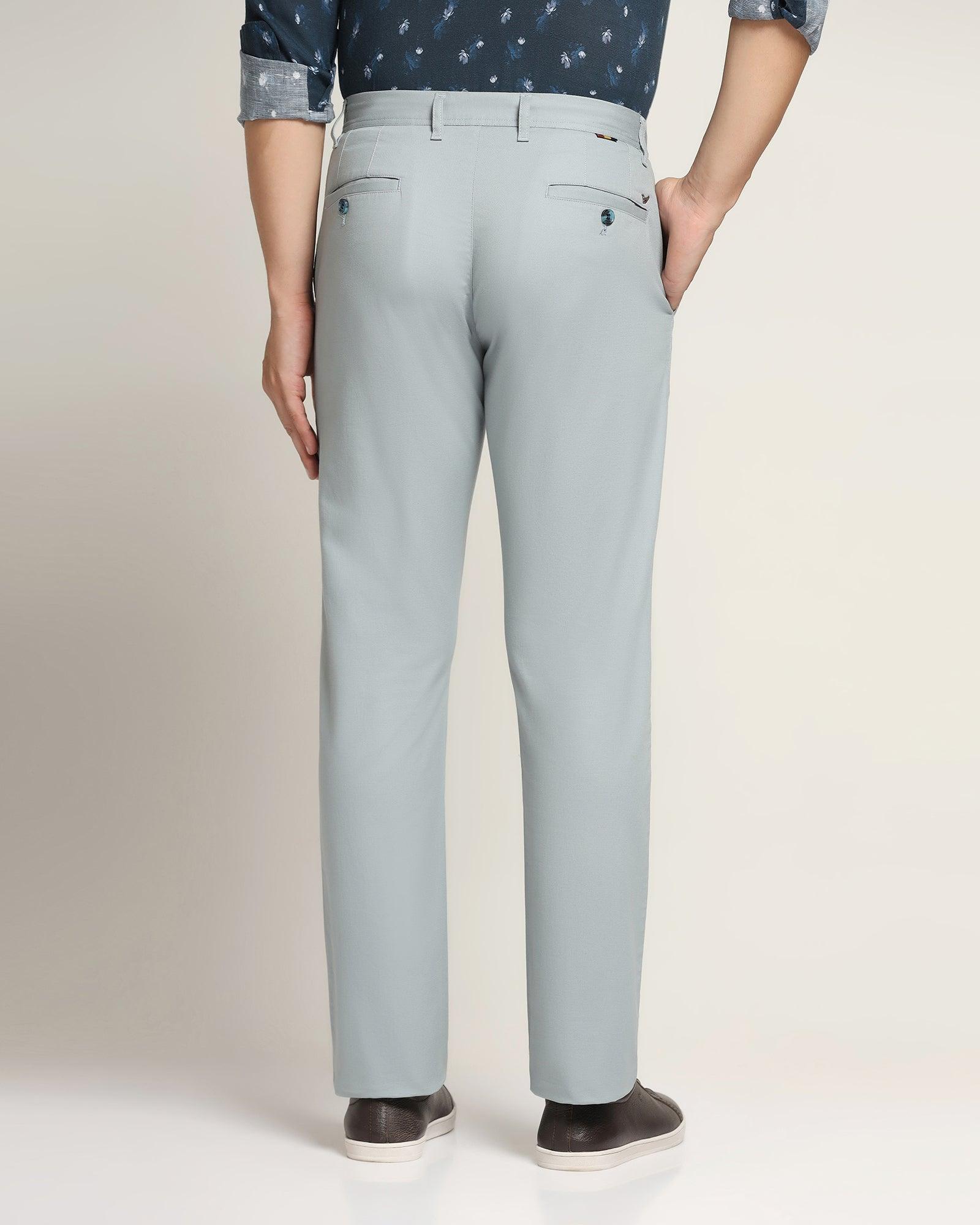 Buy Men's Weave Knit Sky Blue Trouser Online | SNITCH