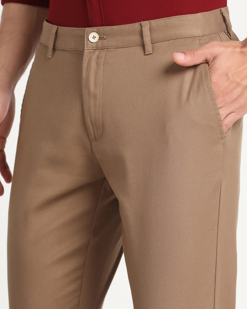 Slim Comfort B-95 Casual Tan Textured Khakis - Charles