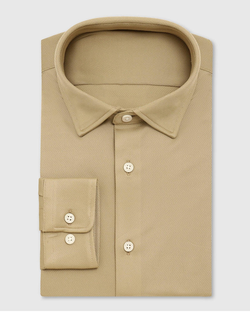 TechPro Casual Beige Textured Shirt - Tucker