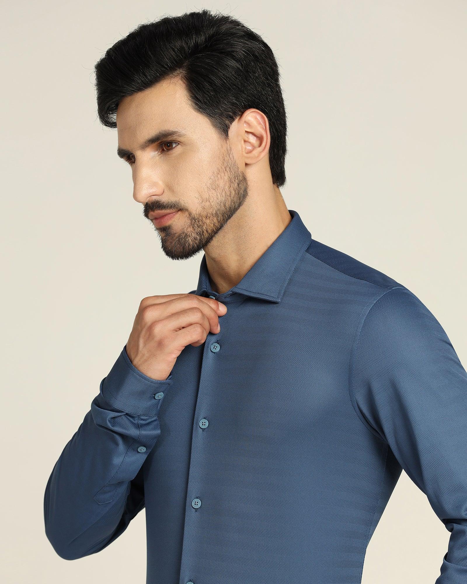 TechPro Textured Casual Shirt In Blue (Tucker) - Blackberrys