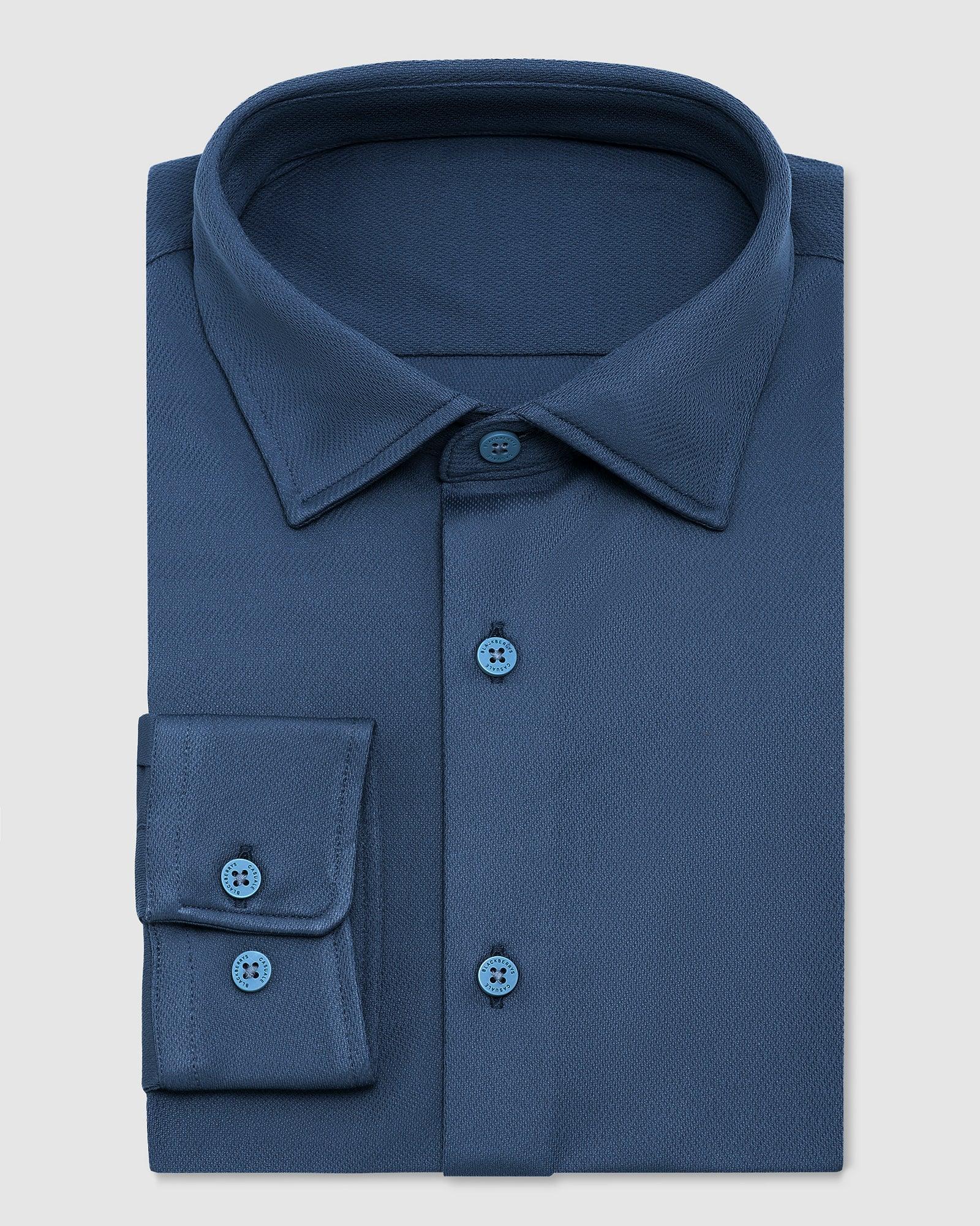 TechPro Textured Casual Shirt In Blue (Tucker) - Blackberrys