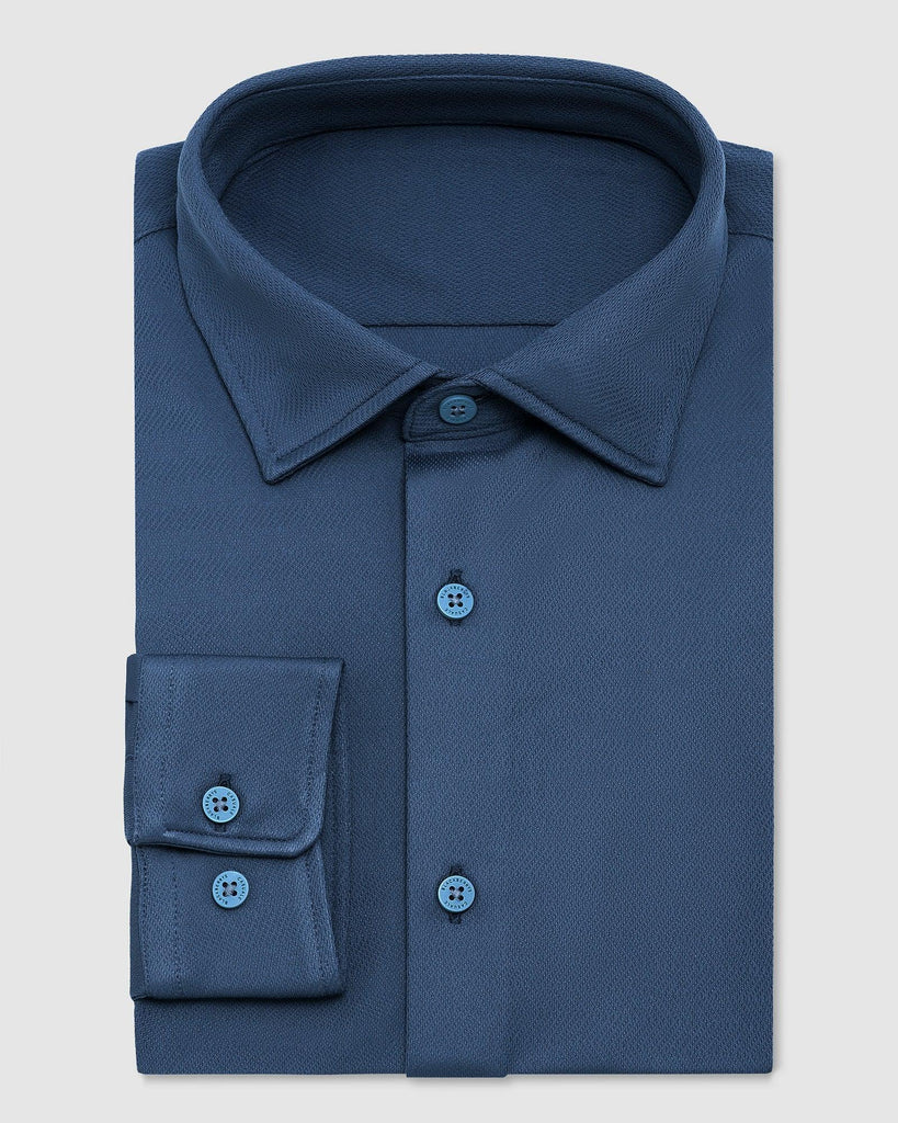 TechPro Casual Blue Textured Shirt - Tucker