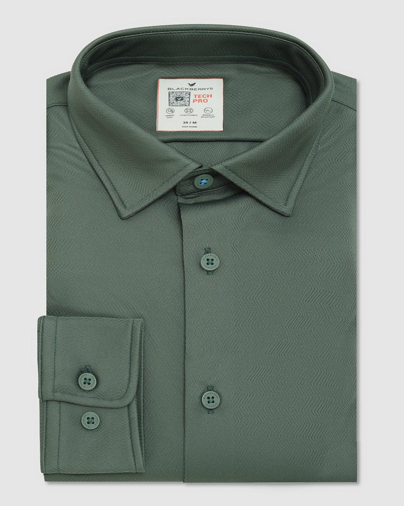 TechPro Casual Green Textured Shirt - Tucker