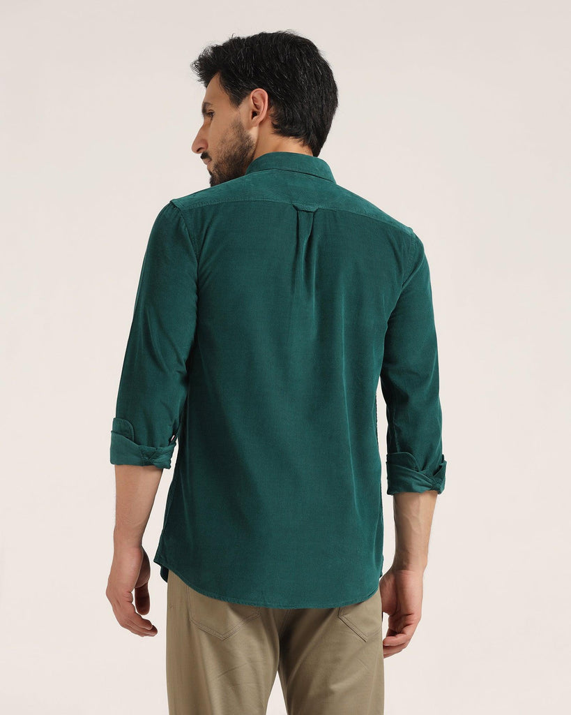 Casual Green Textured Shirt - Westin