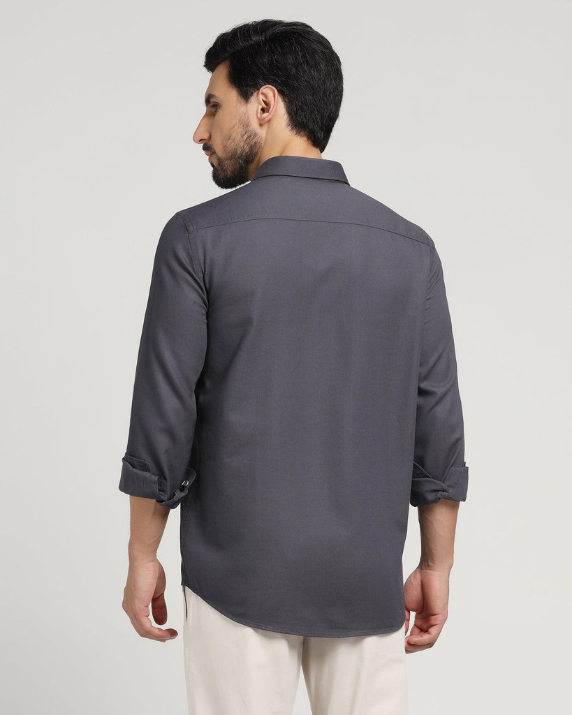 Casual Grey Textured Shirt - Caty
