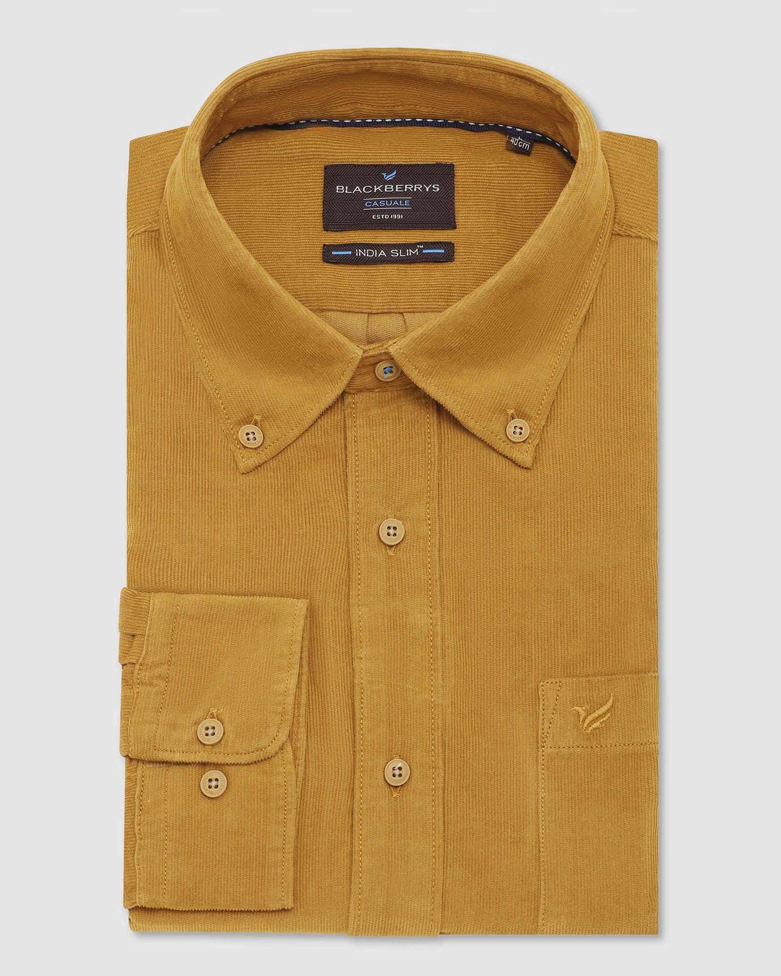 Casual Ochre Textured Shirt - Westin