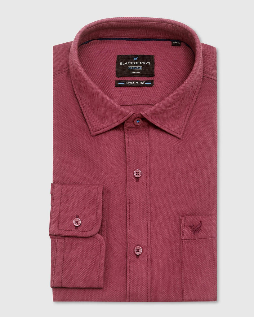 Casual Pink Textured Shirt - Caty