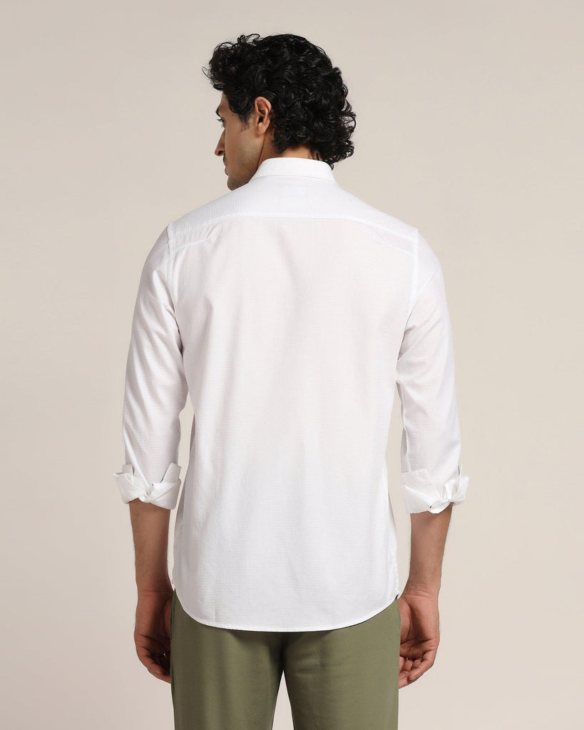 Casual White Textured Shirt - Siri