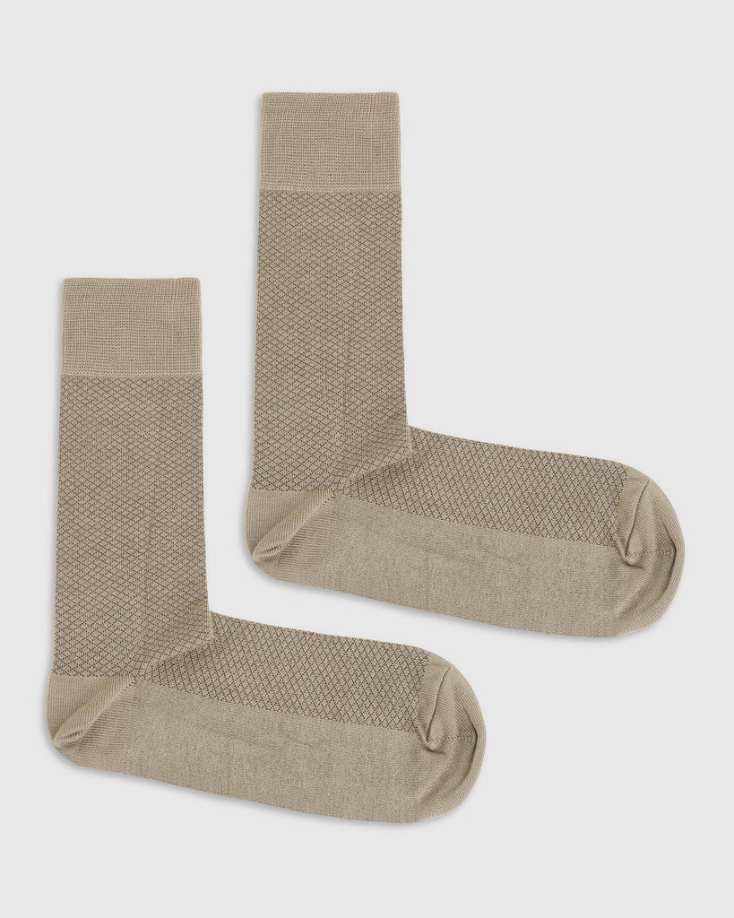 Cotton Beige Textured Socks - Rexburg