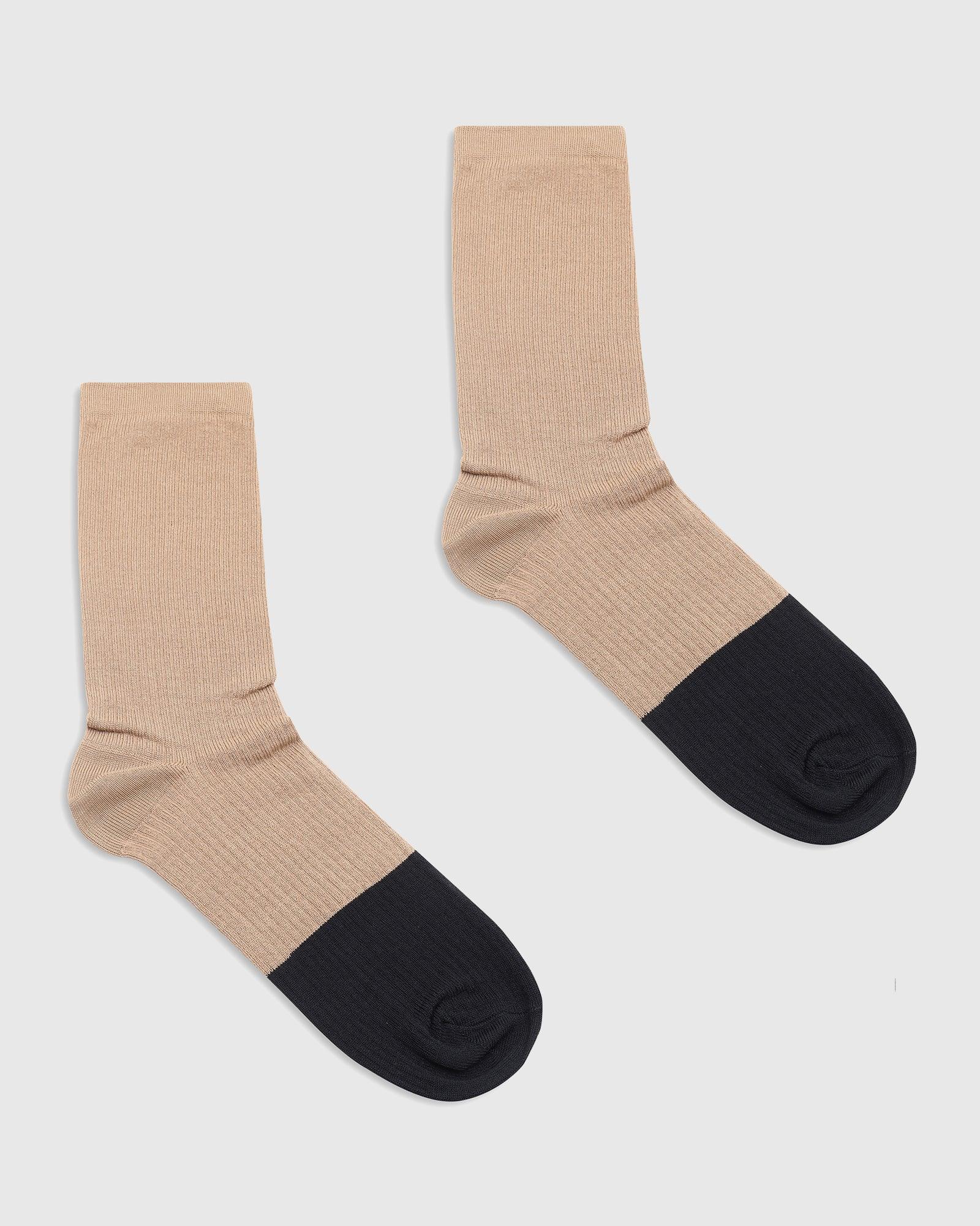 Cotton Beige Textured Socks - Robinson