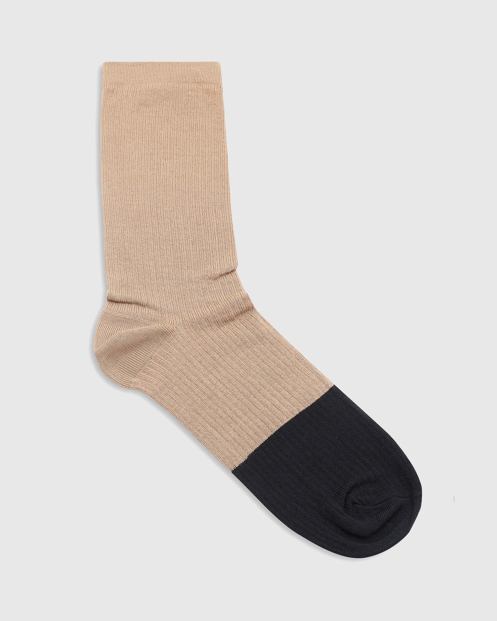 Cotton Beige Textured Socks - Robinson